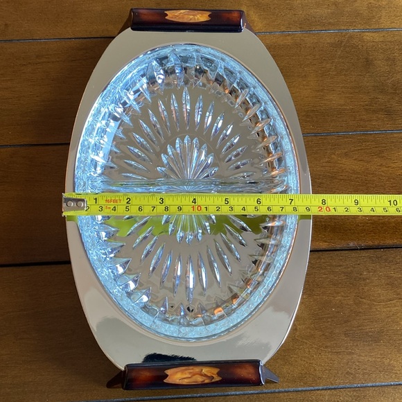 Vintage GOURMATES by Glo-Hill Divided Serving Tray Bakelite Handles - Picture 6 of 13